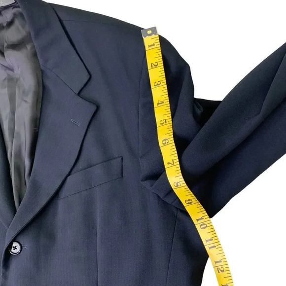 Talbots 100% Wool Suit Jacket 3 Buttons Lightweight Men Size 40S Black Italy - Picture 13 of 16